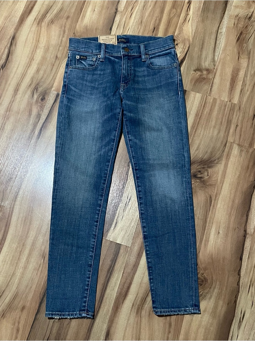 NWT Polo Ralph Lauren Tompkins Mid Rise Skinny Crop Denim Jeans Size 25 Ankle